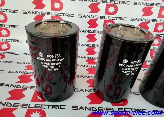 Hitachi Capacitor HCG F5A 8200MFD 450VDC SURGE 500 VDC